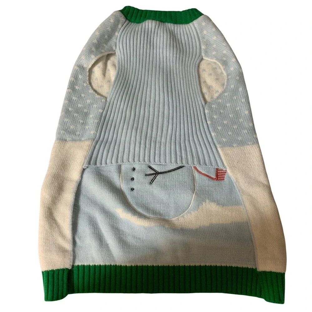 Mitford Snowman Hallmark Christmas Dog Sweater LG Holiday Knit Pet Vest